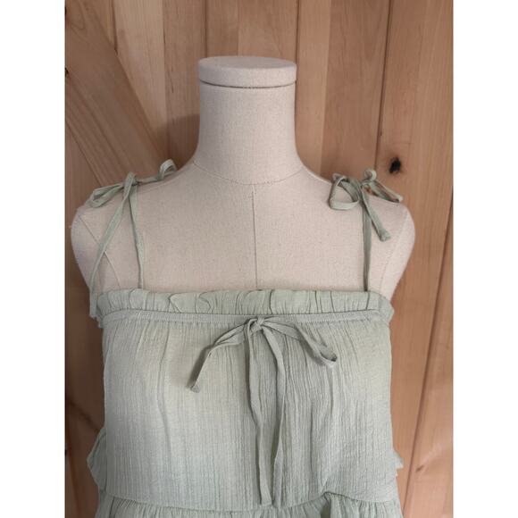 Blu Pepper Anthropologie | NWT Light Green Crepe Ruffle Tank Top | Size Small - Picture 6 of 10